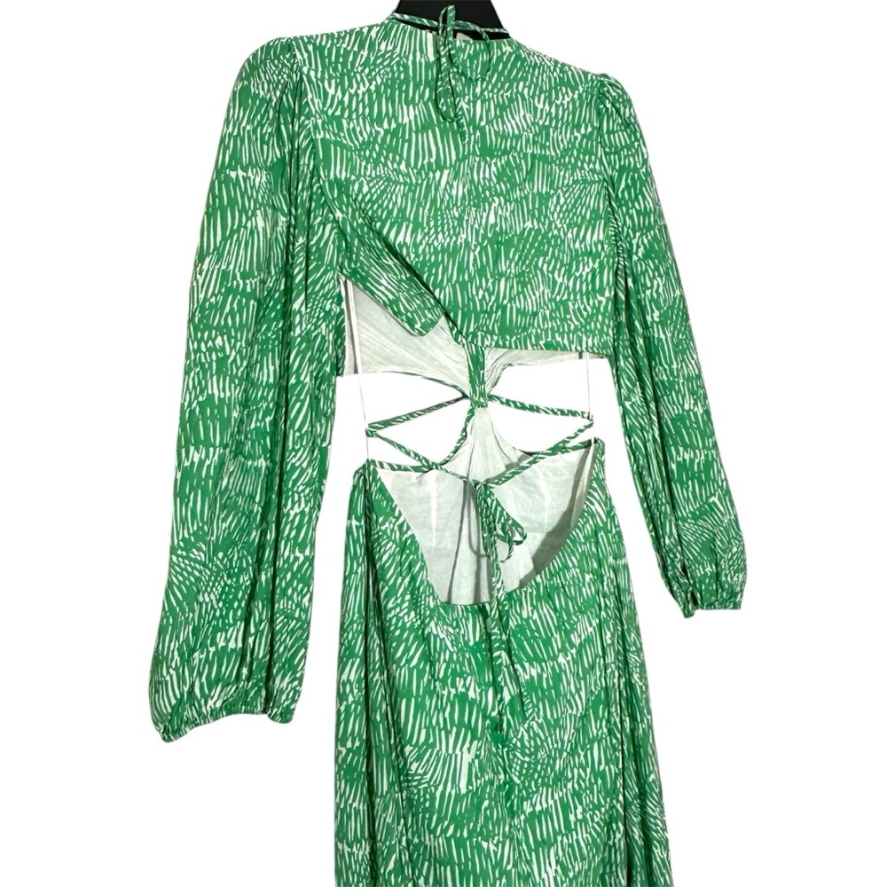 Simkhai Adelaide Cutout Mousseline Maxi Dress in Kelly Abstract Fern size XS - Picture 13 of 16